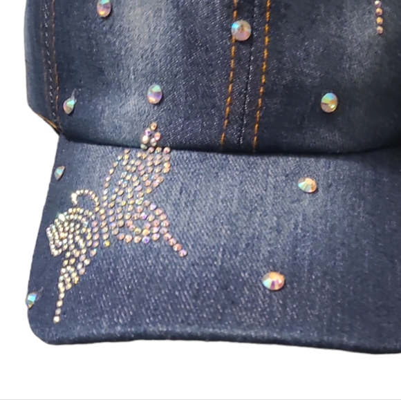 💕HP💕NWT Denim/Bling Baseball Hat💕 - Picture 9 of 10